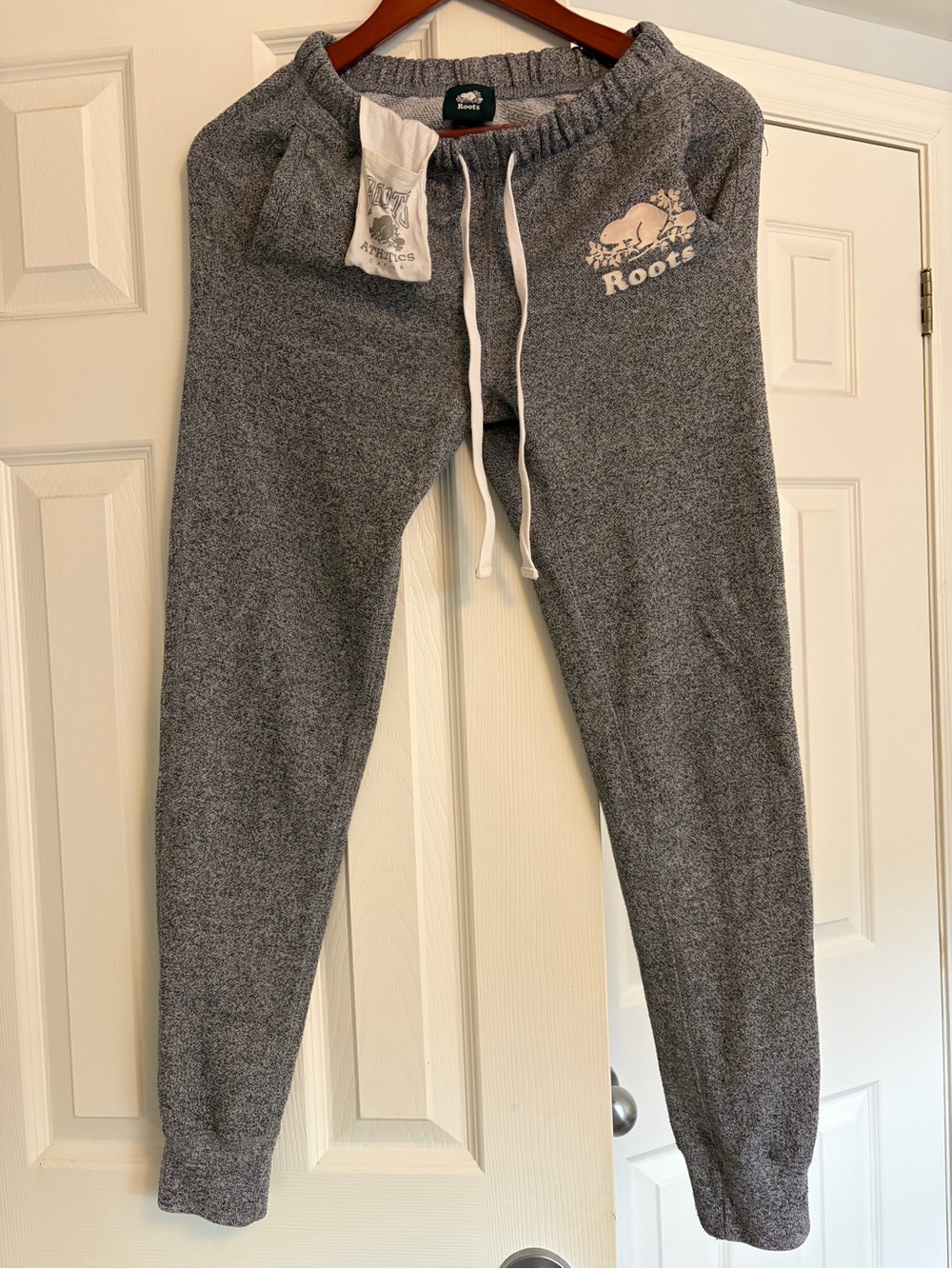 Roots original Salt and pepper XXS Logo Sweatpants - Picture 2 of 4